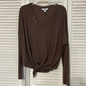 JoyLab long sleeve tie front shirt